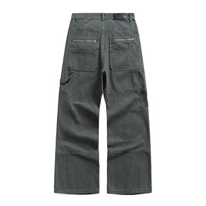 Pantalon de travail multi-poches tendance style américain, <span class=keywords><strong>d</strong></span>élavé, coupe ample et large, pantalon <span class=keywords><strong>d</strong></span>écontracté de haute qualité pour hommes - Product Image 2