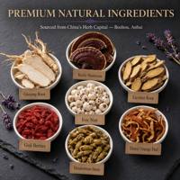 Teh Memori Otak Label Pribadi OEM 7 Herbal Ginseng Reishi Dendrobium Goji Kulit Jeruk Nootropik Fokus Kemasan Merek Kustom