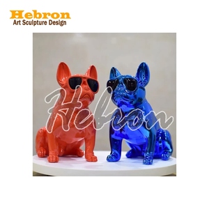 Statue de <span class=keywords><strong>Bouledogue</strong></span> Français Unique en Résine Personnalisable, Peinture Électronique en Fibre de Verre, <span class=keywords><strong>Bouledogue</strong></span> avec Lunettes de Soleil, Statues de Chiens - Product Image 5
