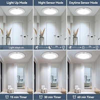 Éclairage de plafond certifié KC CE FCC, lumière à détecteur de mouvement rechargeable avec télécommande sans fil, lumière LED 3CCT pour placard et douche, noir