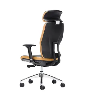 Swivel Revolving Guest Manager Pu Leather Ergonomic Armrest Swivel Office Chair