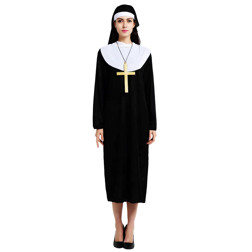 All'ingrosso suora Kit copricapo colletto da donna Costume religioso vestito di Halloween