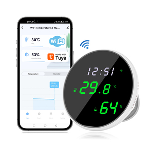 Tùy chỉnh tuya thông minh Wifi kỹ thuật số không dây cảm biến thời tiết với chức năng đồng hồ nhiệt độ và độ ẩm cảm biến - Product Image 3