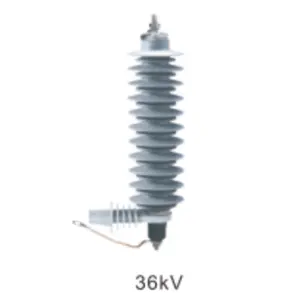 YH10W-36 36KV điện áp cao Polymer Oxit kim loại Silicone cao su sét arrester với khung tăng arrester