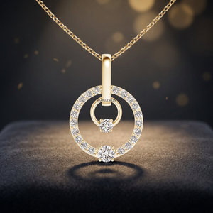 Pendentif en diamant pour femme Vaayu Jewels, coupe ronde brillante, solitaire de luxe, bijoux de fiançailles, or 10K 14K 18K, argent 925 935 - Product Image 1