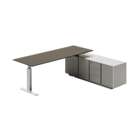 Bureau de travail électrique ergonomique à hauteur réglable avec armoire de rangement, poste de travail intelligent moderne