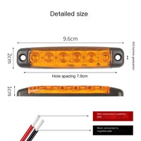 Luces Laterales de 6 LED de 12V/24V, Impermeables, Luces de Posición, Indicadores de Señalización para Camiones, Remolques, Autobuses, Barcos, Rojo/Blanco/Azul