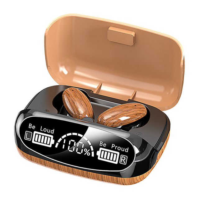 M35 Sports BT 5.2 Wireless Headphones With Mic Waterproof Retro Wood Grain Gaming Earphones HiFi Sound Quality Earphones