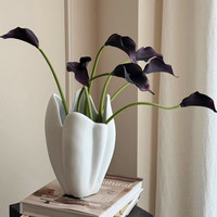 Bunga Calla Lily Buatan Grosir Tangkai Tunggal Dekorasi Rangkaian Bunga untuk Pernikahan Hotel Rumah Bunga Calla Lily Buatan