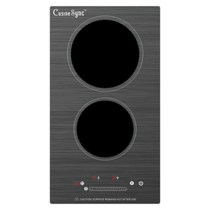 Table de cuisson électrique vitrocéramique Cusine Sync à 2 brûleurs avec commande tactile, surface lisse intégrée, usage domestique - Product Image 1