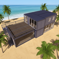 Fabrication de maisons préfabriquées modulaires de luxe à 2 étages de 20 pieds, plans de maisons conteneurs modulaires pour villas