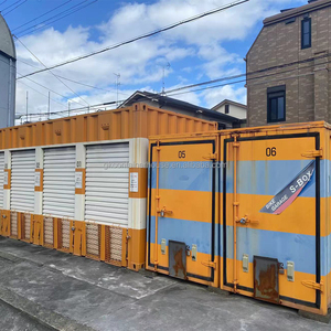 20ft wadah penyimpanan mandiri seluler gudang Shed 40ft unit penyimpanan mandiri portabel dapat ditumpuk dengan pintu rana gulung otomatis - Product Image 5