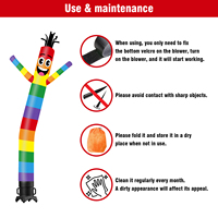 Danseur gonflable de la série Rainbow, tube ondulatoire pour les fêtes en plein air, les festivals, nouvel accessoire d'affichage en magasin, souffleur non inclus