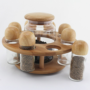 Juego de Estantes para Especias de Bambú con Frascos de Almacenamiento - Product Image 5