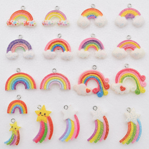 จี้เรซิ่นสีรุ้งหลากสีสันสำหรับทำเครื่องประดับ DIY ต่างหู สร้อยคอ สร้อยข้อมือ พวงกุญแจทำมือ อุปกรณ์เสริม จี้ห้อย - Product Image 1