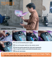 Drone papillon volant bionique TOPREX à LED et batterie rechargeable pour spectacles de mariage, festivals de musique