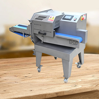 Machine à trancher la viande électrique industrielle en acier inoxydable, trancheuse à viande cuite