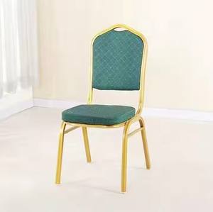 Vendita calda di alta qualità sala impilabile evento di nozze oro sedia da festa in tessuto rosso Hotel banchetto sedie - Product Image 3