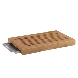 <span class=keywords><strong>Planche</strong></span> à découper en bambou 2 en 1 <span class=keywords><strong>avec</strong></span> <span class=keywords><strong>tiroir</strong></span> récupérateur de miettes en acier inoxydable pour la préparation des aliments en cuisine - Product Image 1