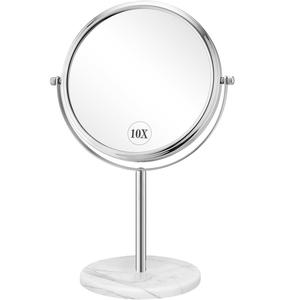 <span class=keywords><strong>Miroir</strong></span> de table de beauté <span class=keywords><strong>sur</strong></span> <span class=keywords><strong>pied</strong></span> haut avec cadre métallique rond personnalisable et base en marbre - Product Image 5