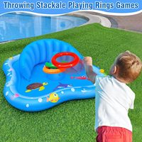 Flotteur gonflable en PVC pour piscine MAKE WAVES pour adultes, enfants et bébés avec parasol, arroseur et jeu de lancer d'anneaux, normes UE/USA