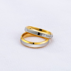 Squisito amante dei gioielli di moda placcatura in acciaio inossidabile scambio di nozze in <span class=keywords><strong>oro</strong></span> per sempre anelli d'amore - Product Image 3