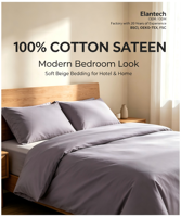 Ensemble de draps en satin 100% coton, ensemble de housse de couette de couleur unie, ensemble de literie en coton doux et respirant