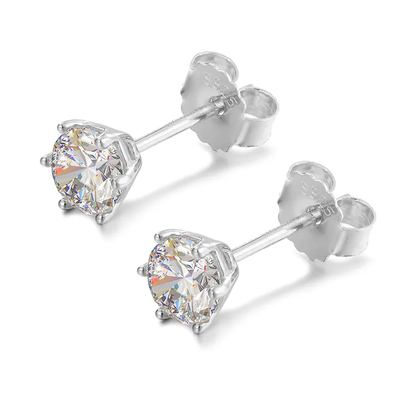 925 Sterling Silver Classic Design Women Men Stud Earrings Simple Moissanite Diamond Earring Ice Out Jewelry Hiphop Jewelry
