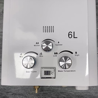 Chauffe-eau instantané au propane portable de 12 kW avec réservoir de 6 L et kit de douche pour le camping en plein air, les camping-cars et les fermes
