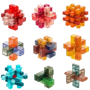 Puzzle en plastique 3D DIY pour adultes et enfants Jouets colorés Luban Lock <span class=keywords><strong>Kong</strong></span> <span class=keywords><strong>Ming</strong></span> Puzzle IQ Casse-tête Mini jeu de déverrouillage - Product Image 4