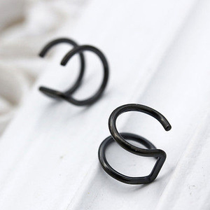<b>Clip</b>-On Earrings U-Shaped Geometric Zinc Alloy Stainless Steel For Men And Women Punk Minimalist Design - Product Image 3