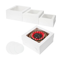 Boîtes à gâteaux personnalisées 20 pièces 12x12x6 10x10x5 8x8x4 pouces Boîte à desserts de boulangerie blanche avec fenêtre Boîtes à gâteaux Cupcake Cookie