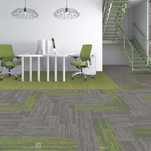 Vente en gros de carreaux de tapis de sol à rayures bleues pour la chambre à coucher et le bureau pour la décoration intérieure - Product Image 3