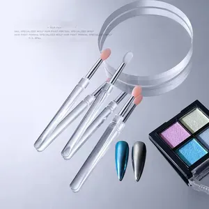 Nagelaccessoires Siliconen Stokborstel Applicator Lipborstel Manicure Tool Magische Spiegel Poeder Borstel