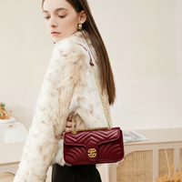 Tas Selempang Kulit Wanita Diamond Schultertaschen Sac En Cuir Femme Buatan Tangan Tas Kustom Wanita Tas Kulit Berkualitas Tinggi Pabrik Tas Selempang Crossbody