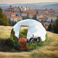 Tente Dôme Durable en Polycarbonate avec Porte Transparente en PVC, Étanchéité 3000mm, Surface Miroir Anti-Lumière, Toutes Saisons, Extérieur