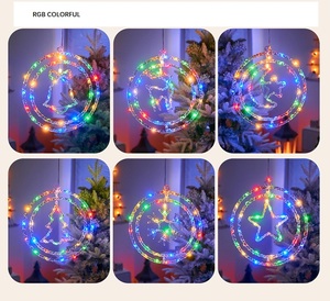 Guirnalda de Navidad LED <span class=keywords><strong>blanca</strong></span> cálida, luz de cadena, ciervo, copos de nieve, <span class=keywords><strong>campana</strong></span>, árbol, <span class=keywords><strong>Luna</strong></span>, estrella, anillo para fiesta, regalo de vacaciones, decoración de eventos - Product Image 2