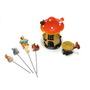 Jsm — <span class=keywords><strong>Kit</strong></span> Miniature de jardin féerique, ensemble de 6 pièces en résine, petite <span class=keywords><strong>maison</strong></span> de champignons, peints à la main, pour bricolage, ornements miniatures, vente en gros, art décoratif - Product Image 2