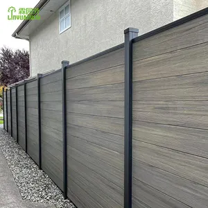 Panneaux de clôture composites en bois WPC clôture de jardin extérieur décoratif gris intimité