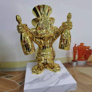 Design moderno elettrolitica color oro statua di donald duck a grandezza naturale - Product Image 2
