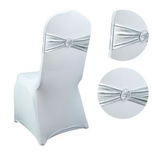 Meilleures ventes : Nœuds de chaise élastiques OEM en satin doré pour la décoration de mariages et banquets - Product Image 3