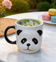Mug à café en céramique 3D personnalisé en forme de panda pour enfants, grande capacité, compatible lave-vaisselle et micro-ondes, réutilisable