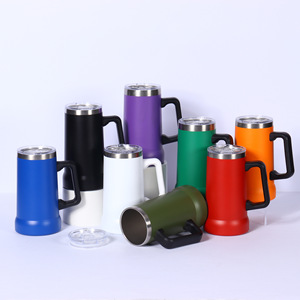 Vaso de Cerveza Brasileño de 24 oz, Vaso Aislado de Acero Inoxidable 304, Gran Capacidad, Portátil para Exteriores, con Asa - Product Image 2