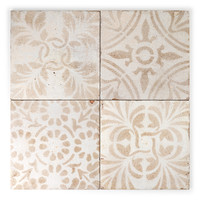 Azulejo decorativo Rhodas Deco Tile de 12x12 pulgadas con diseño de hojas para pared y suelo