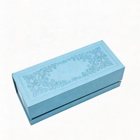Boîtes cadeaux magnétiques personnalisées en carton rigide bleu mat de luxe, grandes, avec couvercle magnétique