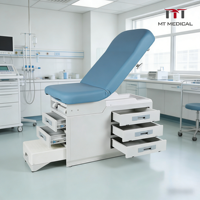 Lit d'accouchement électrique réglable Hochey Medical avec tiroirs, mobilier hospitalier, table d'examen gynécologique