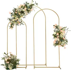 Simple Oro Negro Metal fiesta arco foto zonas telón de fondo soporte Kit globo Floral boda decoración arco para eventos fiesta