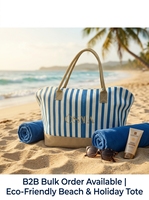 Sac de voyage fourre-tout en toile rayé bleu et blanc, personnalisable avec logo brodé, grande capacité, sac de sport avec fermeture éclair