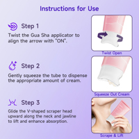 Tube souple personnalisé 100ml 120ml en V pour crème de massage Gua Sha et lotion corporelle avec applicateur en alliage de zinc
