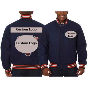 Custom Logo Wool Embroidery <b>Baseball</b> <b>Jackets</b> <b>Men</b> Vintage Leather Sleeve Varsity <b>Jacket</b> - Product Image 6